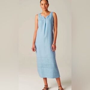 J. Jill PURE JILL KANTHA-STITCHED MAXI LINEN DRESS 2X